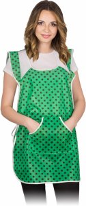 F-STYLON - Fartuch stylonowy zakładany przez głowę, kieszeń z przodu, 100 % poliester, - zielono-biały - UNI. 2