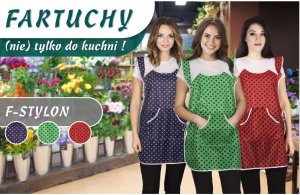 F-STYLON - Fartuch stylonowy zakładany przez głowę, kieszeń z przodu, 100 % poliester, - zielono-biały - UNI. 4