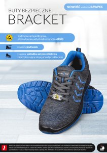 BRACKET S1P FO SR ESD - Półbuty bezpieczne tekstylne, podeszwa olejoodporna antyelektrostatyczna antypoślizgowa podnosek 46 2