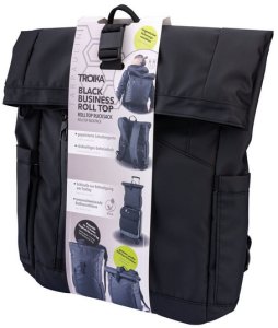 TROIKA Roll Top Rucksack TROIKA BLACK ROLL TOP 3