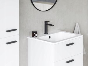 Stone washbasin Ravak Chrome Slim 80x49 cm, glossy white, XJG01180001 1