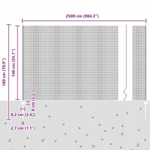 vidaXL Ogrodzenie z drutu spawanego z 22 słupkami srebrnymi 1,4x25 m ze stali 11