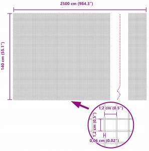 vidaXL Ogrodzenie z drutu spawanego z 22 słupkami srebrnymi 1,4x25 m ze stali 12
