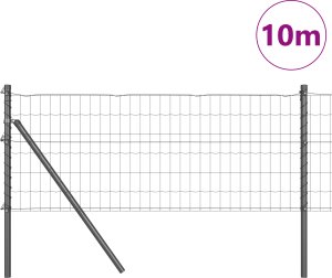 vidaXL Ogrodzenie Euro z 7 słupkami 0.4x10 m ze stali galwanizowanej szarej 2