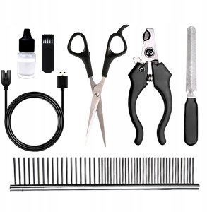 MOCNA Maszynka do strzyżenia PSÓW PSA zwierząt bezprzewodowa CICHA zestaw 12