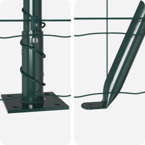 vidaXL Ogrodzenie Euro z 7 słupkami z brzegiem 1,6x10 m ze stali ocynkowanej 4