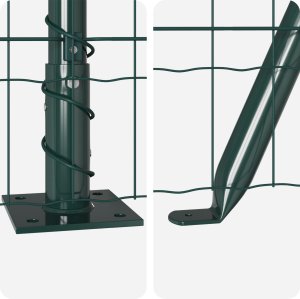 vidaXL Ogrodzenie Euro z 13 słupkami flanzowanymi 1.2x25 m ze stali ocynkowanej 4