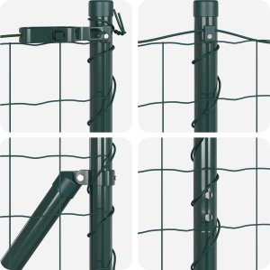 vidaXL Ogrodzenie Euro Zestaw 2 sztuk Zielone Metalowe 10 x 1,5 metra 2