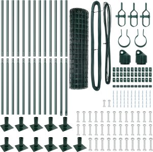 vidaXL Ogrodzenie Euro Zestaw 2 Zielone Stal z powłoką PVC 25 x 1,2 m 3