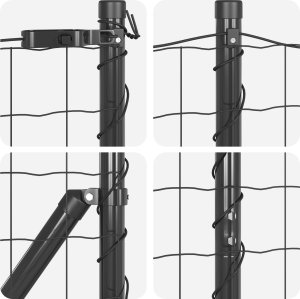vidaXL Ogrodzenie Euro z 7 słupkami z kołnierzem 1.4x10 m Stal ocynkowana 4