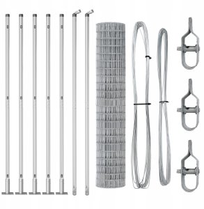 vidaXL Ogrodzenie Euro z 7 flażami 1.6x10 m ze stali ocynkowanej 4
