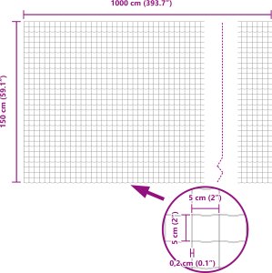 vidaXL Ogrodzenie Euro 1,5x10 m Stal ocynkowana 3