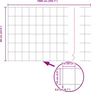 vidaXL Ogrodzenie Euro 0.6x10 m Stal ocynkowana 2