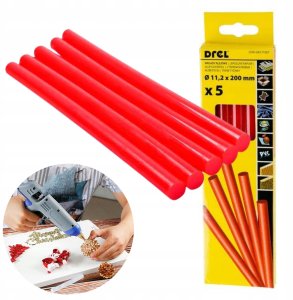 Hot glue sticks 11.2 mm x 200 mm, red, 5 pcs. 4