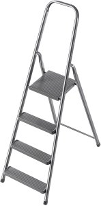 Drabina Stalowa 4 Stopniowa Domowa Drabinka Składana Stopnie Solidna 125kg 11