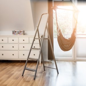 Drabina Stalowa 4 Stopniowa Domowa Drabinka Składana Stopnie Solidna 125kg 9