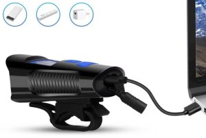 Lampka rowerowa przednia tylna led licznik km klakson dzwonek głośny 3w1 6