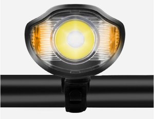 Lampka rowerowa przednia tylna led licznik km klakson dzwonek głośny 3w1 7