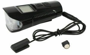 Lampka rowerowa przednia tylna led licznik km klakson dzwonek głośny 3w1 9