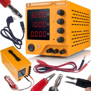 Rosfix ZESTAW SERWISOWY ZASILACZ LABORATORYJNY 32V 10A + PRZEWODY Z KLIPSEM 10SZT 13