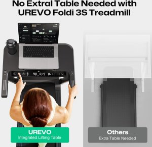 Bieżnia Urevo Bieżnia z wbudowanym biurkiem do pracy i ćwiczeń UREVO Foldi 3S 3