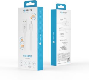 Forever kabel USB - USB-C 1,0 m 6A biały 11