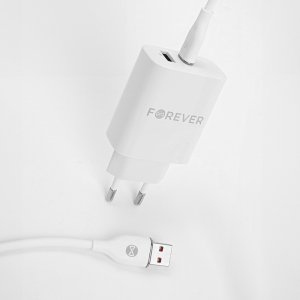 Forever kabel USB - USB-C 1,0 m 6A biały 6