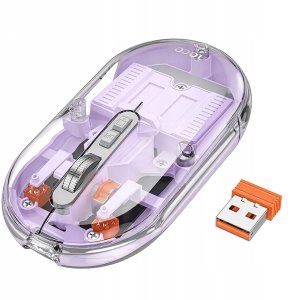 Myszka bezprzewodowa Hoco 2,4G 1600 dpi dual mode bluetooth GM35 fioletowa 1