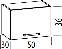 Szafka górna okapowa uchylna kuchenna wisząca MODENA MD6/G50O biały połysk 2