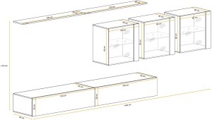 Meblościanka SWITCH LAMEL XVII dąb wotan/czarna ASM Meble 6