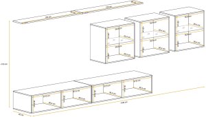 Meblościanka SWITCH LAMEL XVII dąb wotan/czarna ASM Meble 7