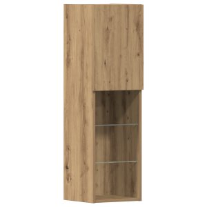 vidaXL Szafka TV z lampami LED Dąb rzemieślniczy 40.5x30x102 cm, Szafki TV z lampami LED 2 szt Dąb rzemieślniczy 80x30x30 cm 4