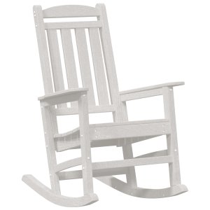 vidaXL Krzesełka bujane 2 sztuki Białe 70x92x107.5 cm HDPE, Krzesełko bujane Białe 70x92x108 cm HDPE 3