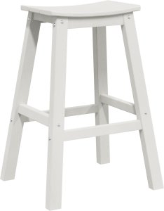 vidaXL Zestaw barowy 3 szt. Biały HDPE, Stół barowy Biały 55x55x107 cm HDPE, Stołki barowe 2 szt. Białe HDPE (3335801) 5