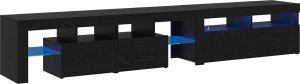 Szafki RTV vidaXL 2 szt. z lampkami LED czarny dąb płyta MDF, Stojak RTV vidaXL z lampkami LED - Czarny dąb, 90x35x40 cm, z płyty MDF 1