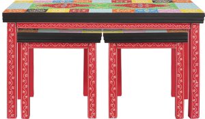 vidaXL Zestaw stolików 3 szt. z litego drewna mango 3