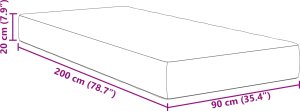 Materac kieszeniowy vidaXL Jasnoszary Średni 90x200x20 cm Tkanina 3