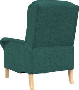 vidaXL Nowoczesny Fotel Ciemnozielony Tkanina, Drewno Standard 5