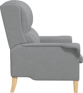 vidaXL Nowoczesny fotel Jasnoszary Tapicerka z poliestru, drewno Średni 3