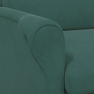 vidaXL Ciemnozielony Fotel Ciemnozielony Materiał z nogami drewnianymi 5