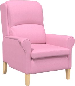 vidaXL Nowoczesny fotel Różowy Materiał z poliestru, Drewno Średni 2