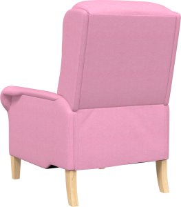 vidaXL Nowoczesny fotel Różowy Materiał z poliestru, Drewno Średni 4