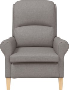 vidaXL Nowoczesny Fotel Taupe Tapicerka z Poliestru z Drewnianymi Nogami 4