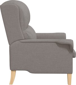 vidaXL Nowoczesny Fotel Taupe Tapicerka z Poliestru z Drewnianymi Nogami 5