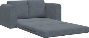 vidaXL Sofa łóżko 2-w-1 Ciemnoszara 148x71x83 cm Welur 2