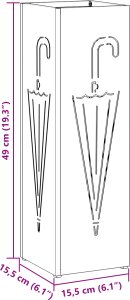 vidaXL Stojak na parasole Musztardowy Metalowy Standardowy 6