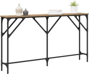 vidaXL Stolik konsolowy Dąb rzemieślniczy 140x23x75 cm Drewno inżynieryjne 3
