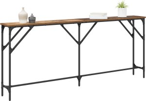 vidaXL Stół konsolowy Stare Drewno 180x23x75 cm Meble z drewna 3