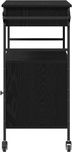 vidaXL Wózek kuchenny Czarny dąb 56x43x89,5 cm 5