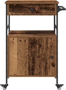 vidaXL Wózek kuchenny Stare Drewno 56x43x89.5 cm Drewno Inżynieryjne 4